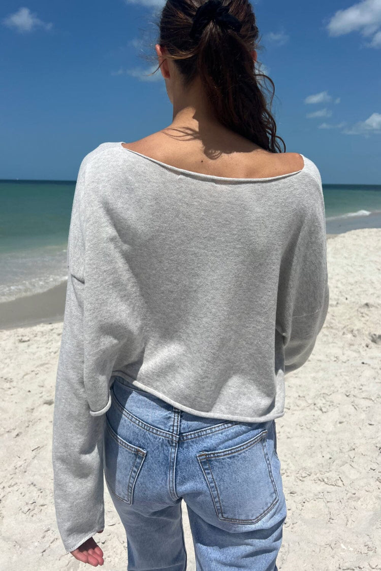 Cameron Cropped Sweater | Heather Grey / Cropped Fit