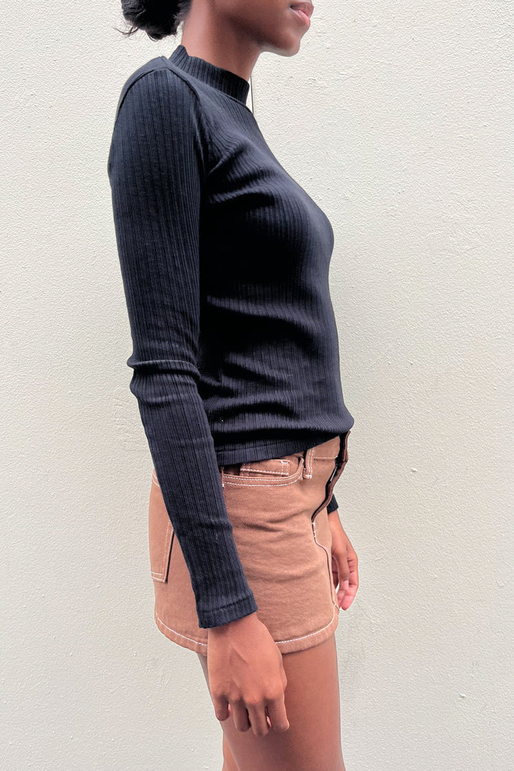 Daniela Turtleneck Top | Black / S