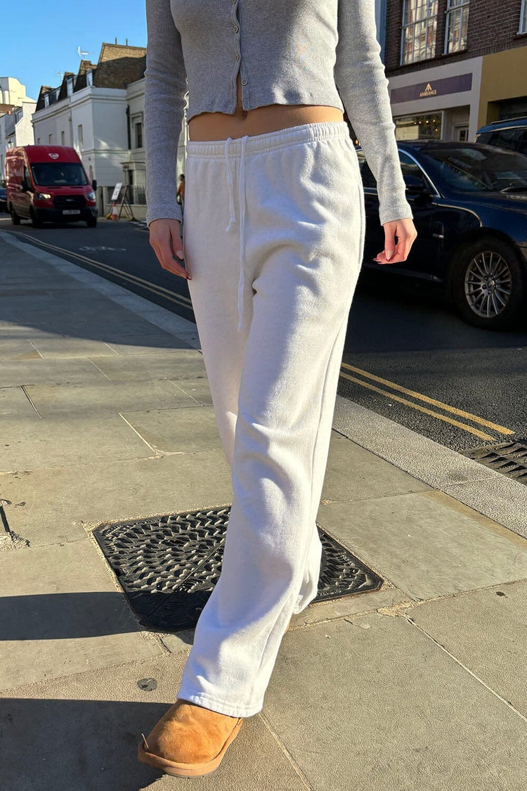 Anastasia Tie Sweatpants | Heather White / XS/S