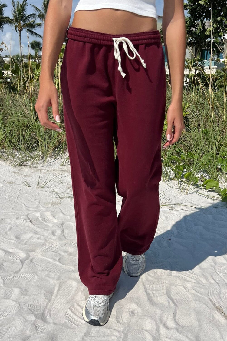 Anastasia Tie Sweatpants | Burgundy / XS/S