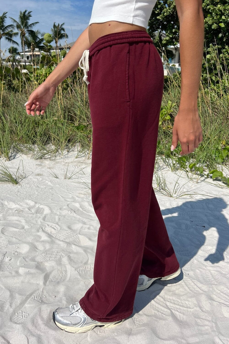 Anastasia Tie Sweatpants | Burgundy / XS/S