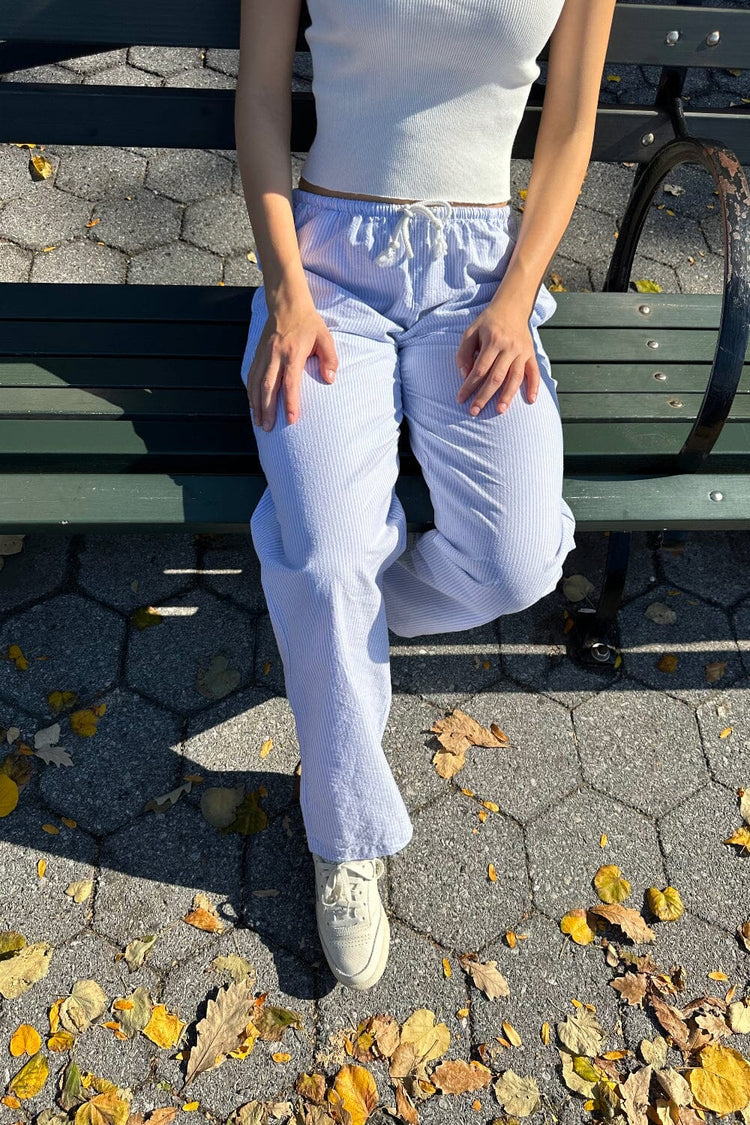 Anastasia Pants | Light Blue And White Stripes / S