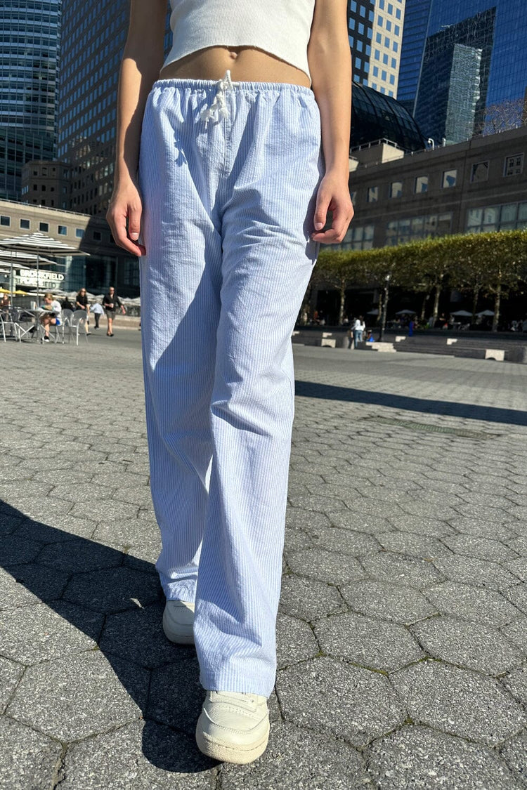 Anastasia Pants | Light Blue And White Stripes / S