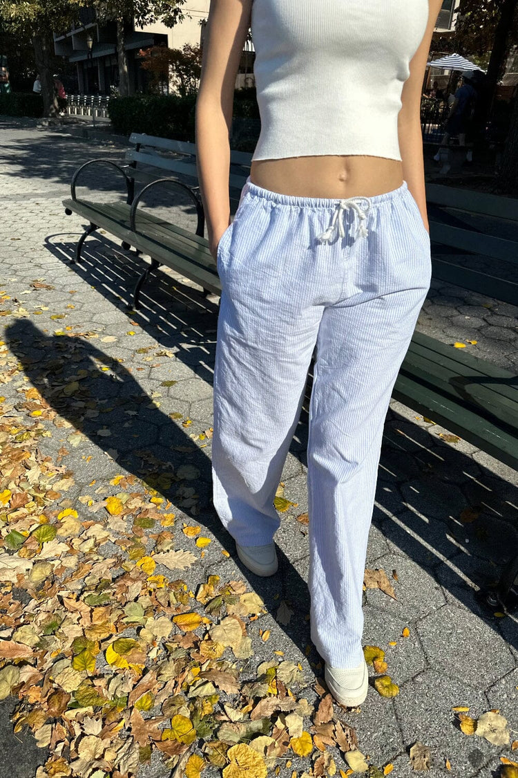 Anastasia Pants | Light Blue And White Stripes / S