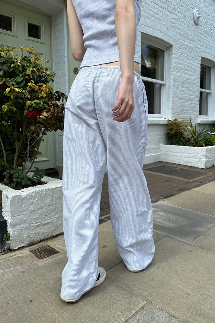 Anastasia Pants | Grey And White Stripes / S