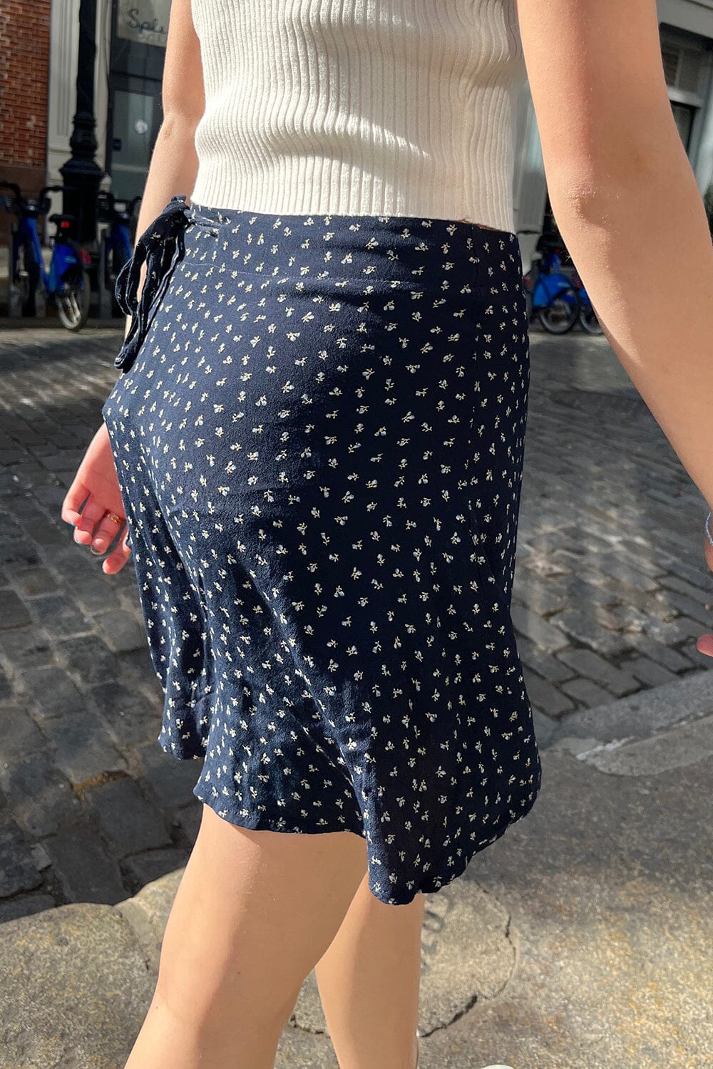 Navy Blue With Light Blue Floral / XS/S
