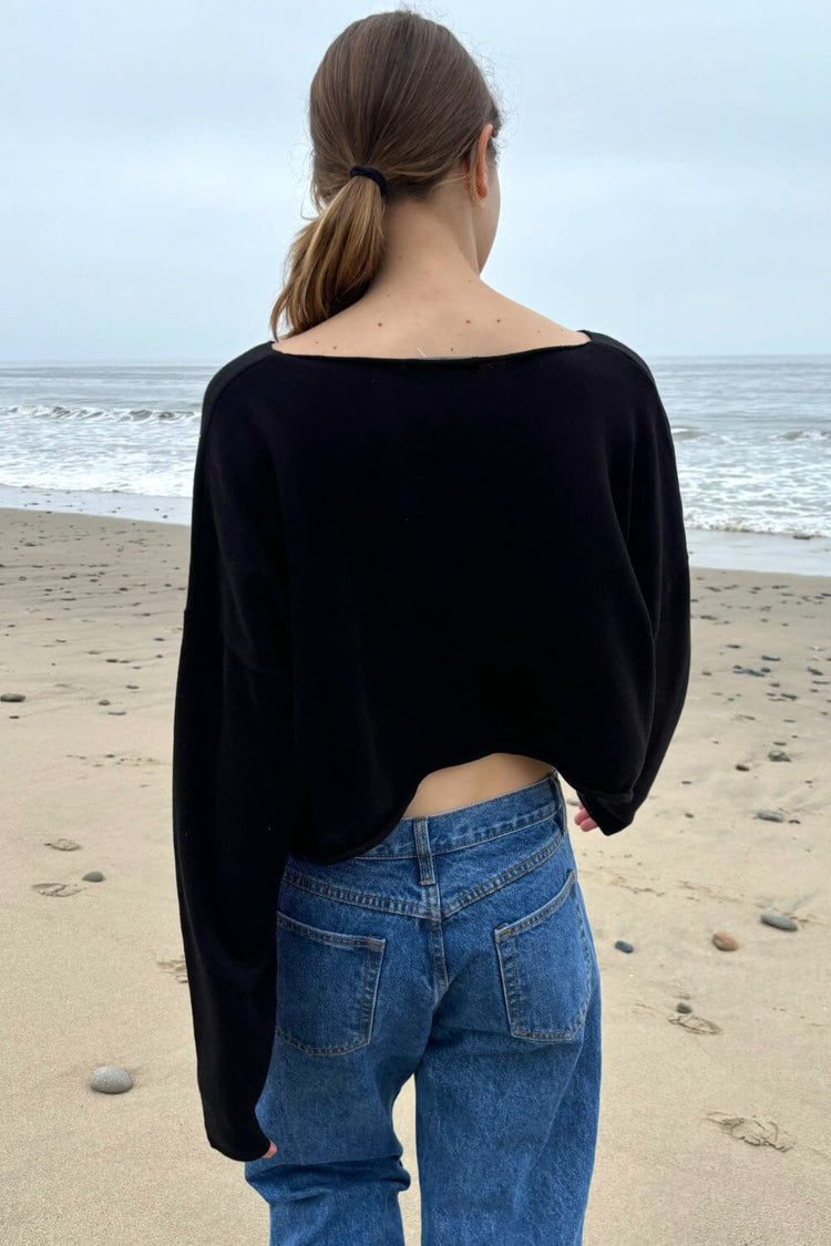 Cameron Cropped Sweater | Black / Cropped Fit