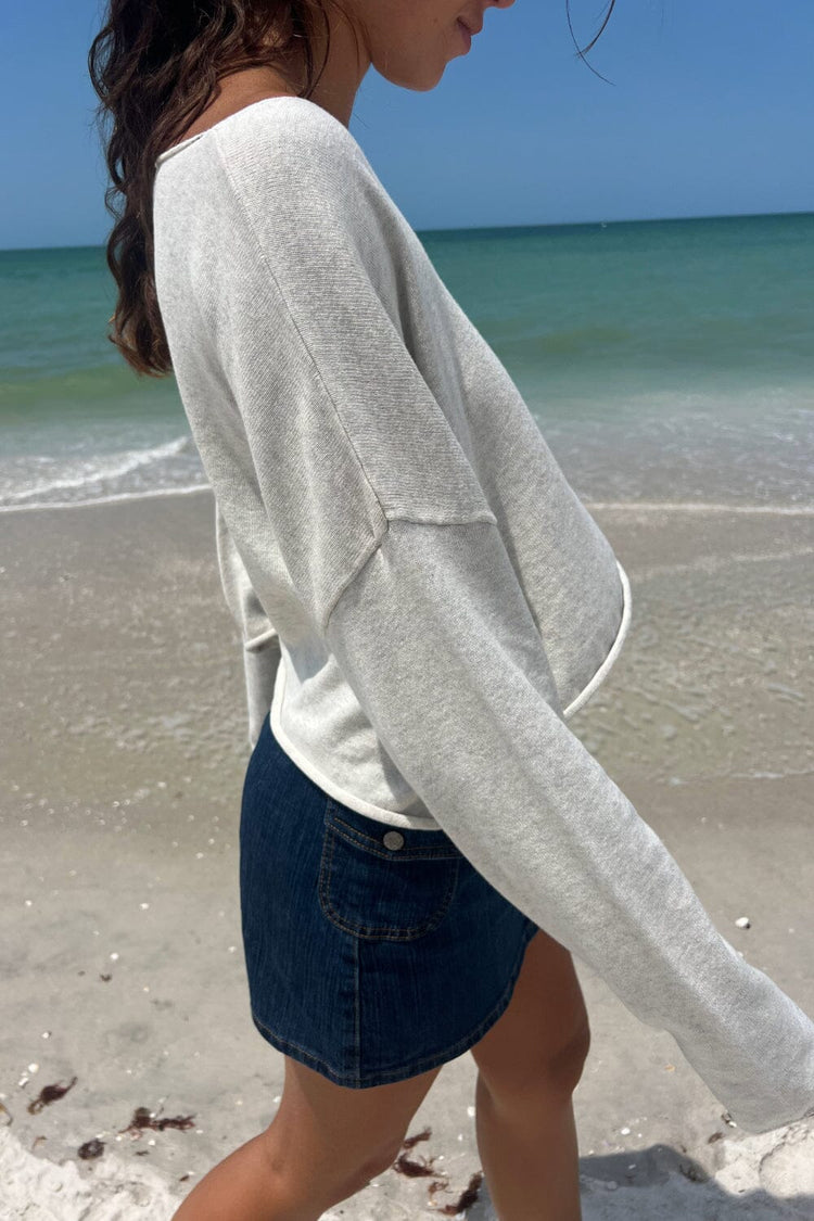 Cameron Cropped Sweater | Light Heather Grey / Cropped Fit