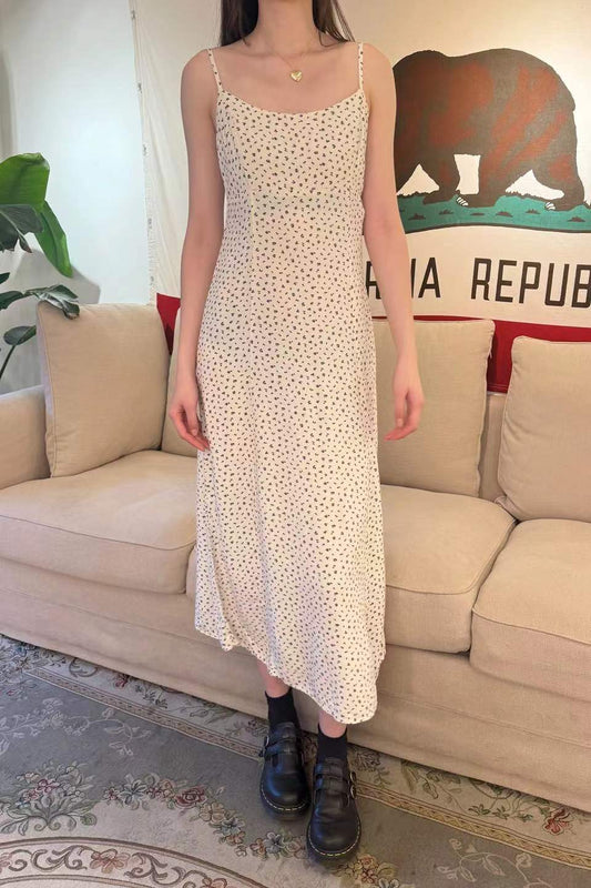 Beige With Navy Blue Floral