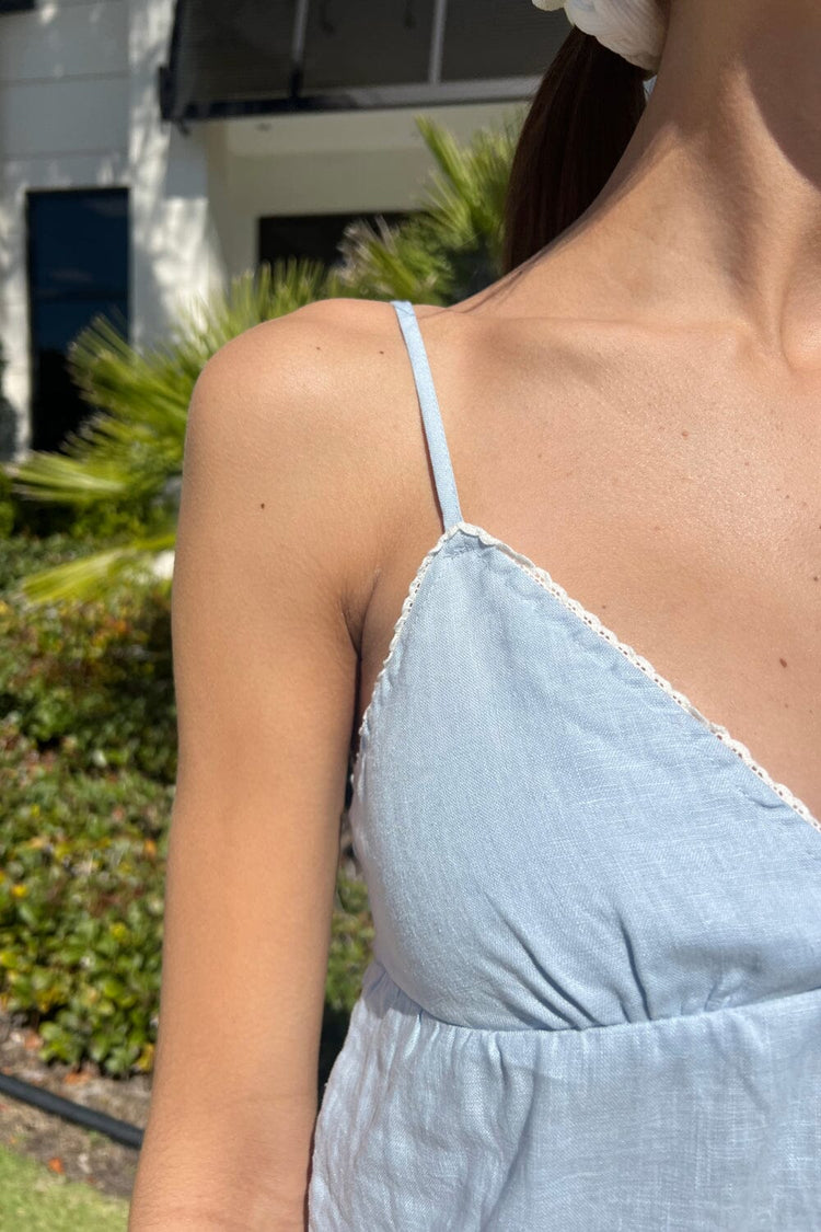 Edith Linen Tank | Light Blue / XS/S
