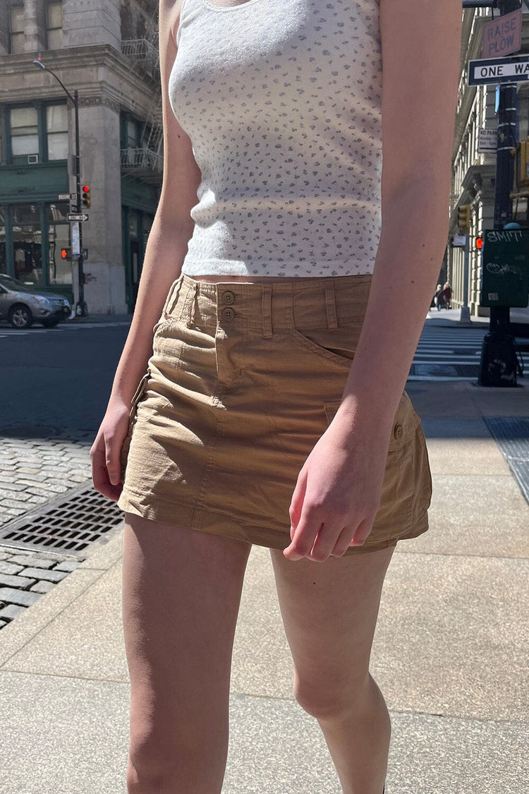 Beverly Cargo Buckle Mini Skirt | Sand / XS/S