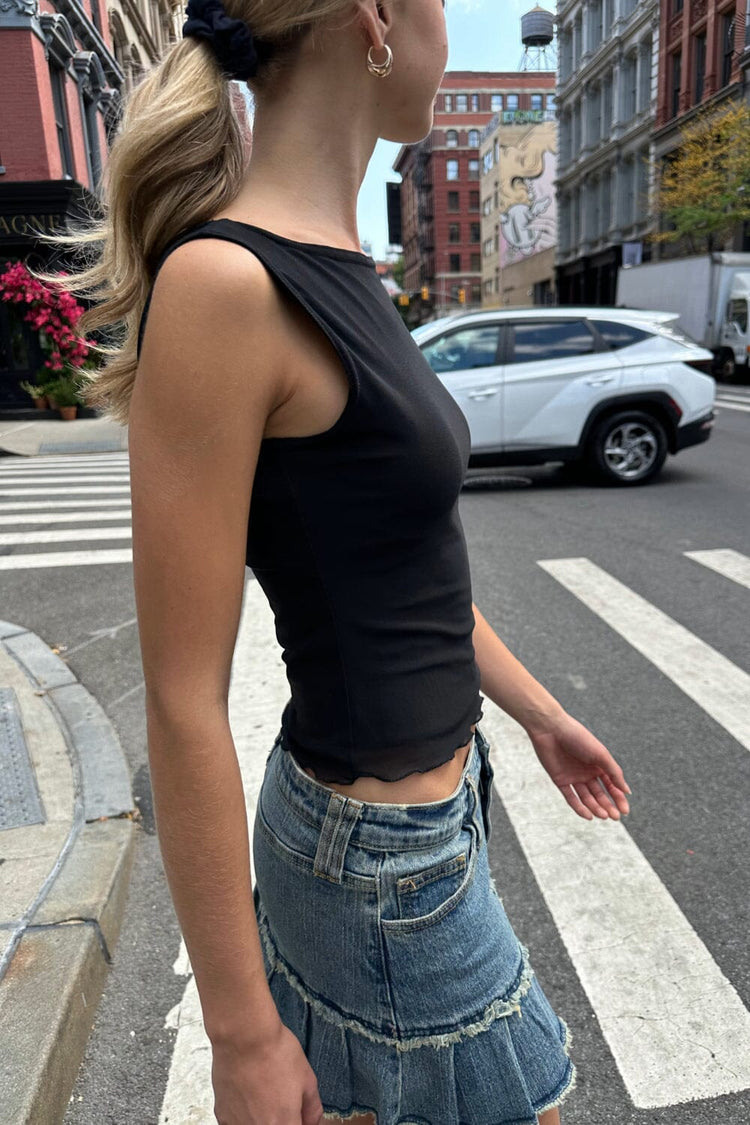 Kathleen Mesh Top | Black / XS/S