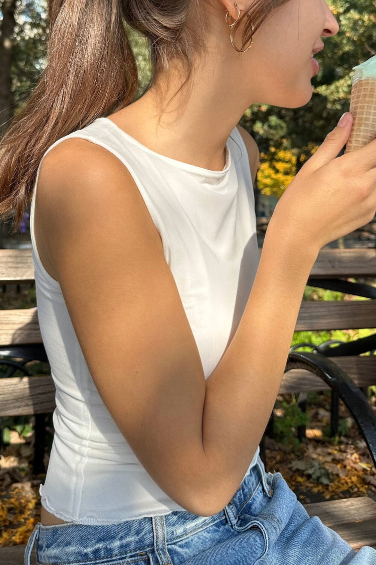 Kathleen Mesh Top | Natural White / XS/S