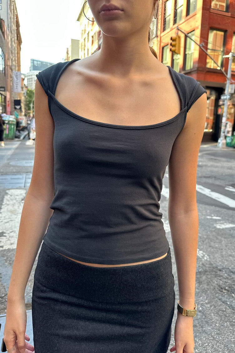 Ella Top | Faded Black / S