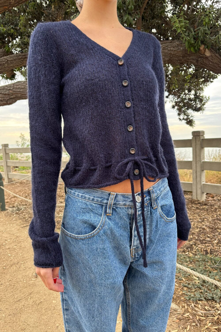 Andi Mohair V-Neck Sweater | Navy Blue / XS/S