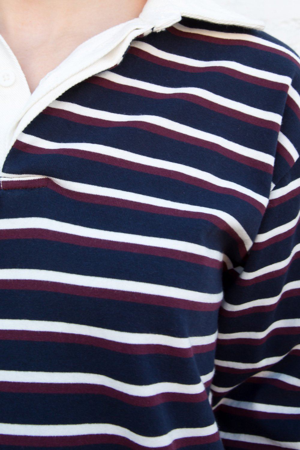 Navy Maroon White Stripes / Oversized Fit