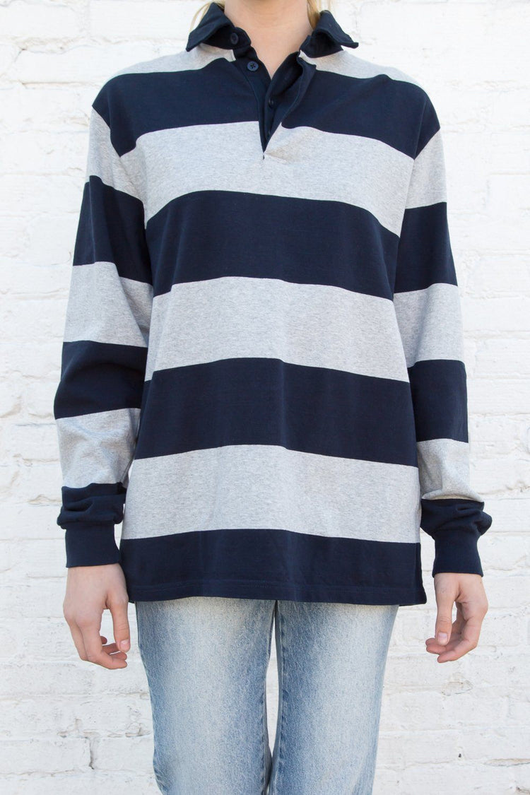 Evelyn Oversize Top | Navy Gray / Oversized Fit