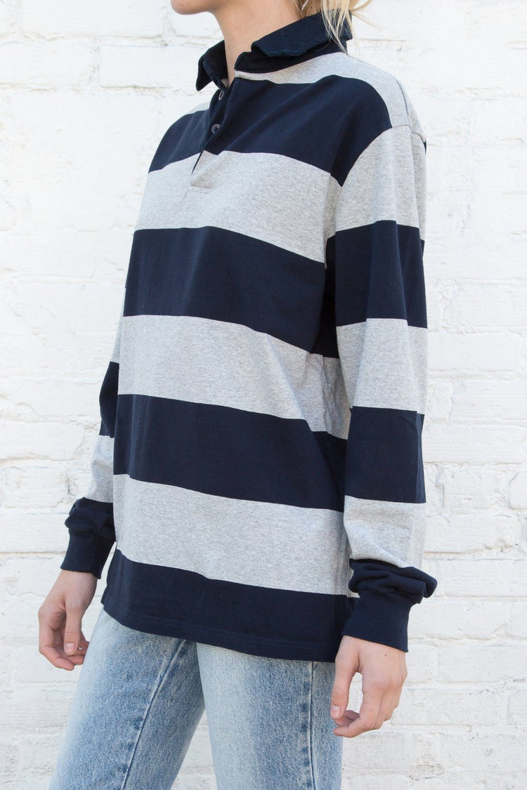 Evelyn Oversize Top | Navy Gray / Oversized Fit