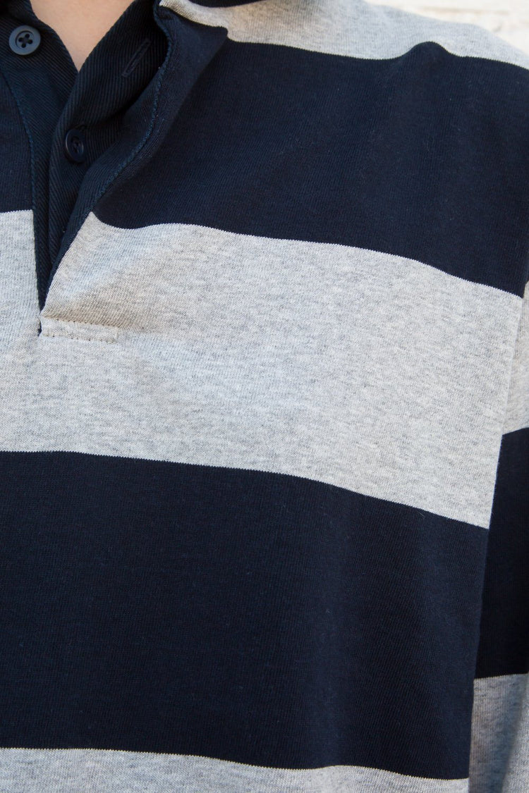 Evelyn Oversize Top | Navy Gray / Oversized Fit
