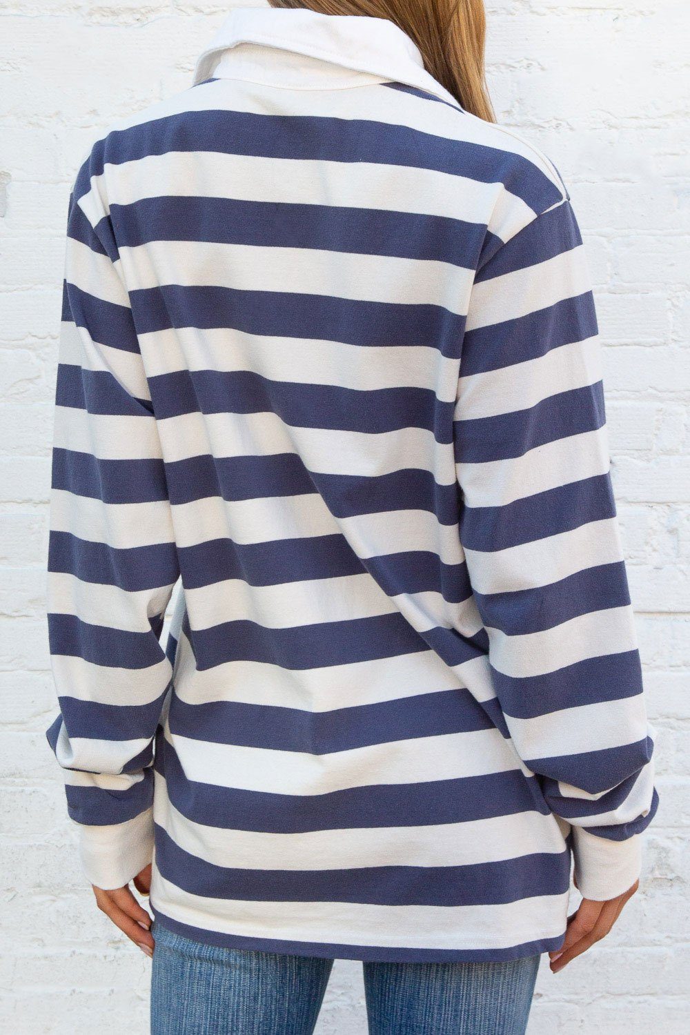 Ivory With Blue Stripes / Oversized Fit