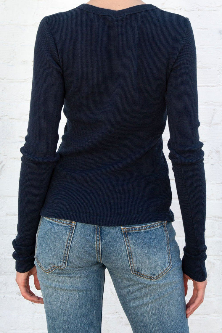 Tori Thermal Top | Dark Washed Blue / S