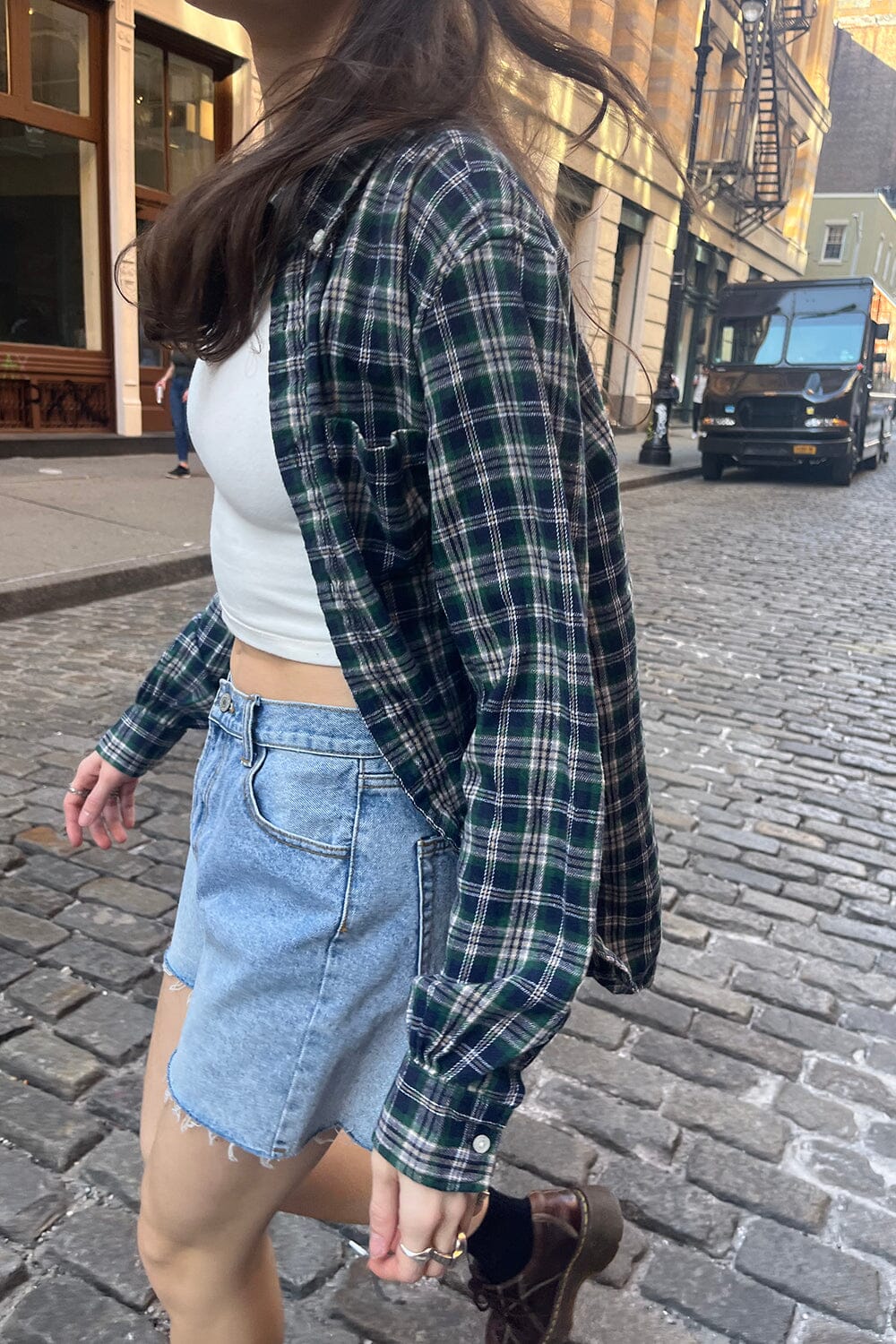 Green Navy Gold Plaid / S/M