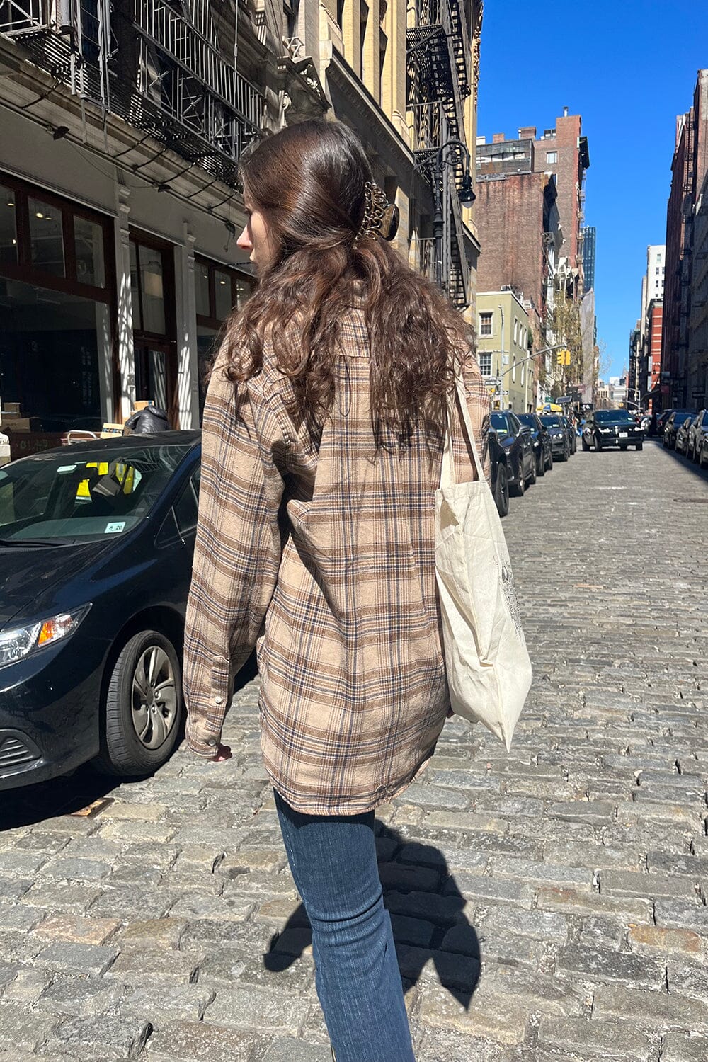Sand Navy Brown Plaid / S/M