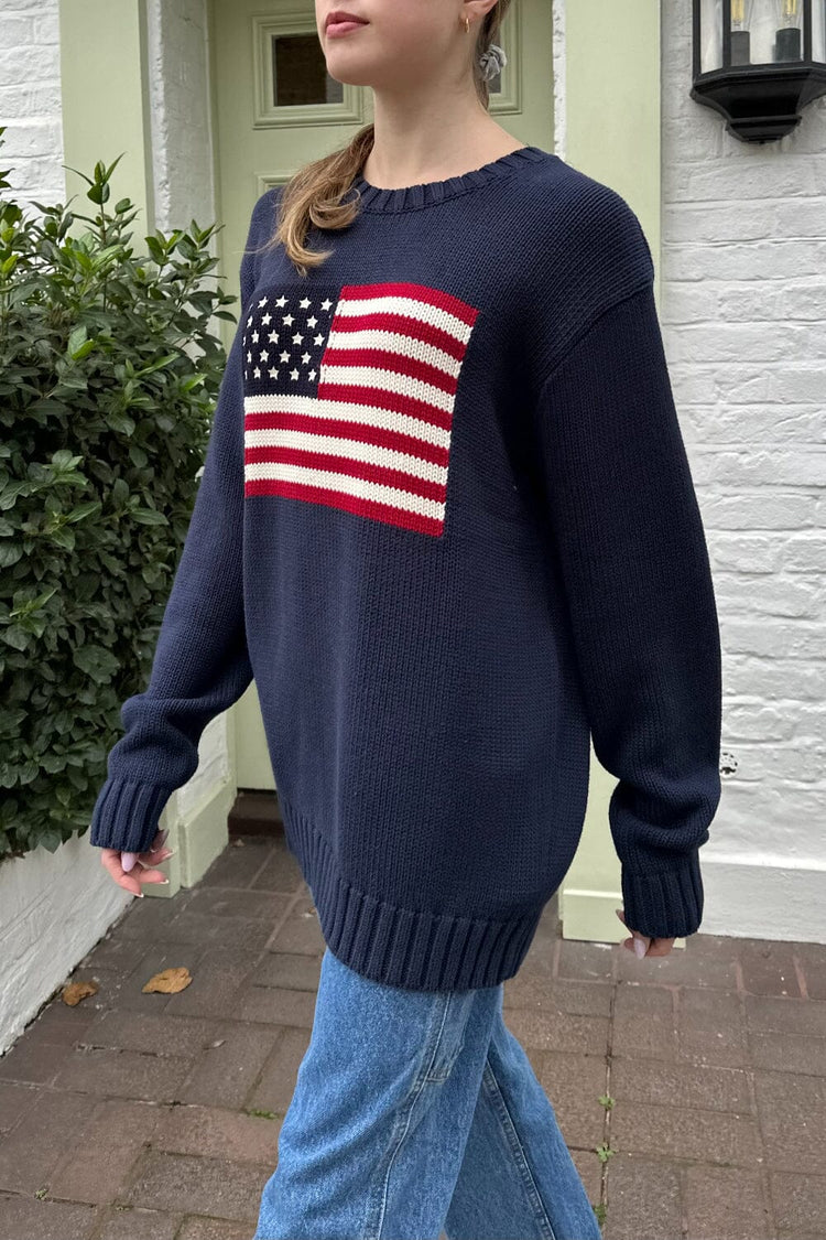 Nico American Flag Sweater | Navy Blue / Regular Fit