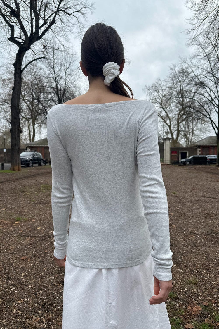 Catalina Long Sleeve Top | Light Heather Grey / S