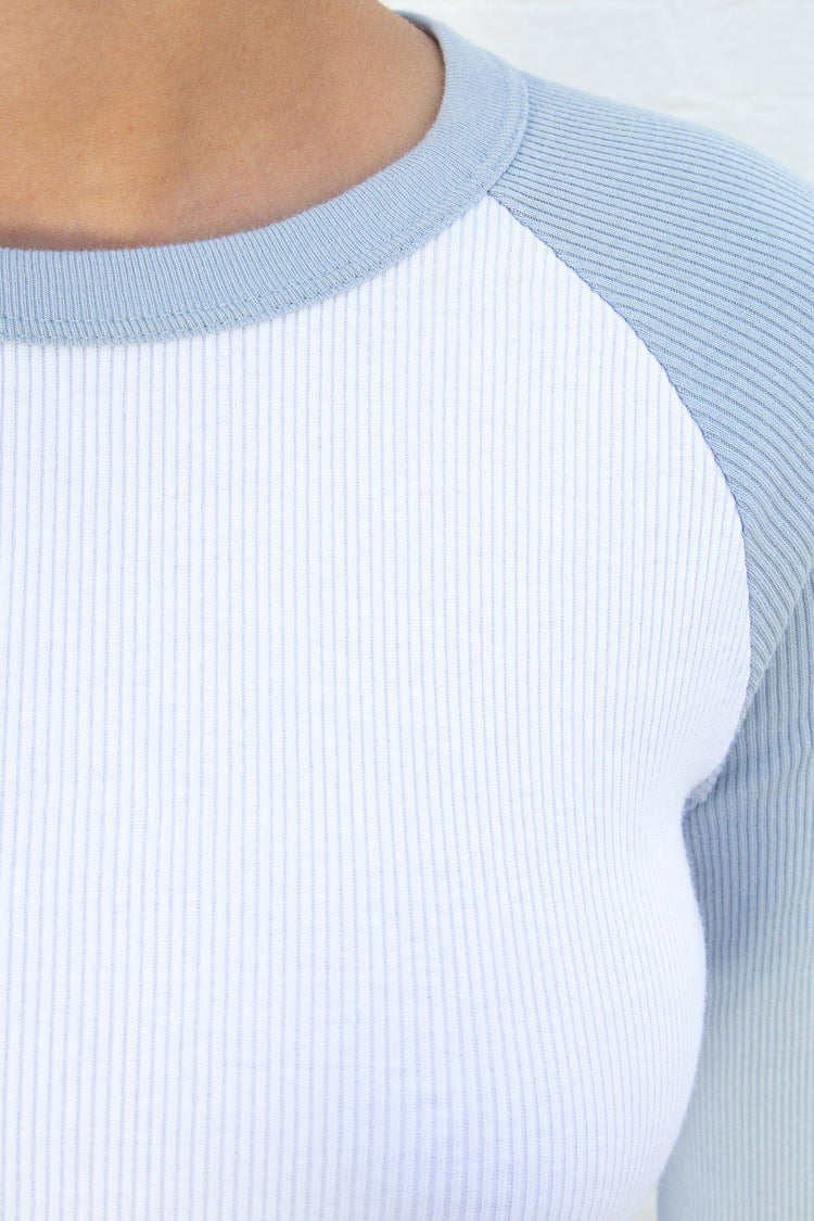 Bella Top | White and Light Blue / S
