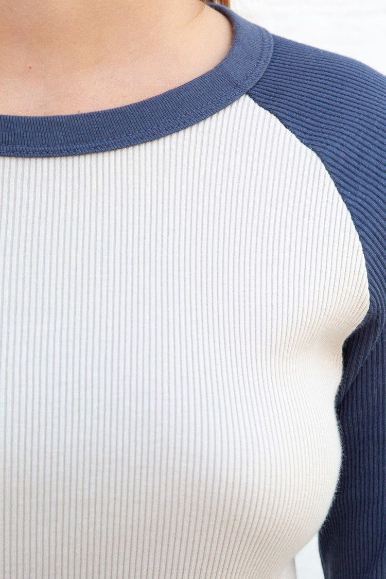Bella Top | Tan Navy Blue / S