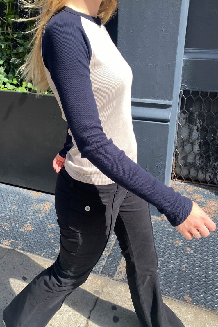 Bella Top | Taupe Navy Blue / S