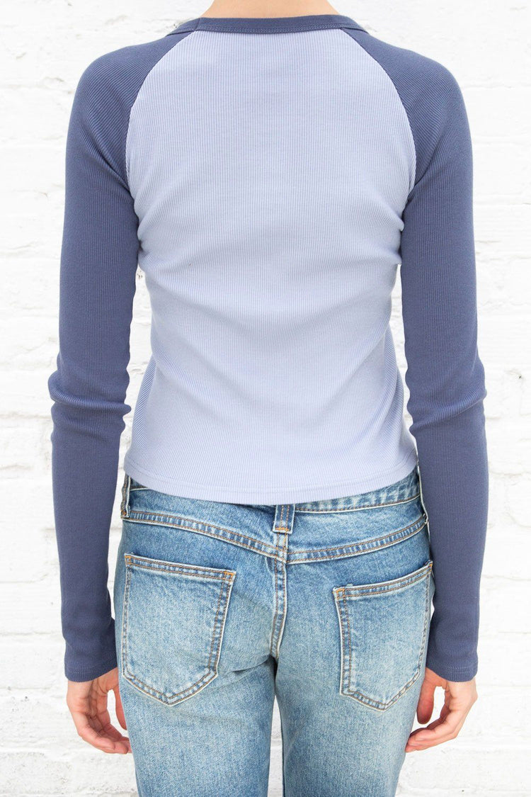 Bella Top | Faded Navy Light Blue / S