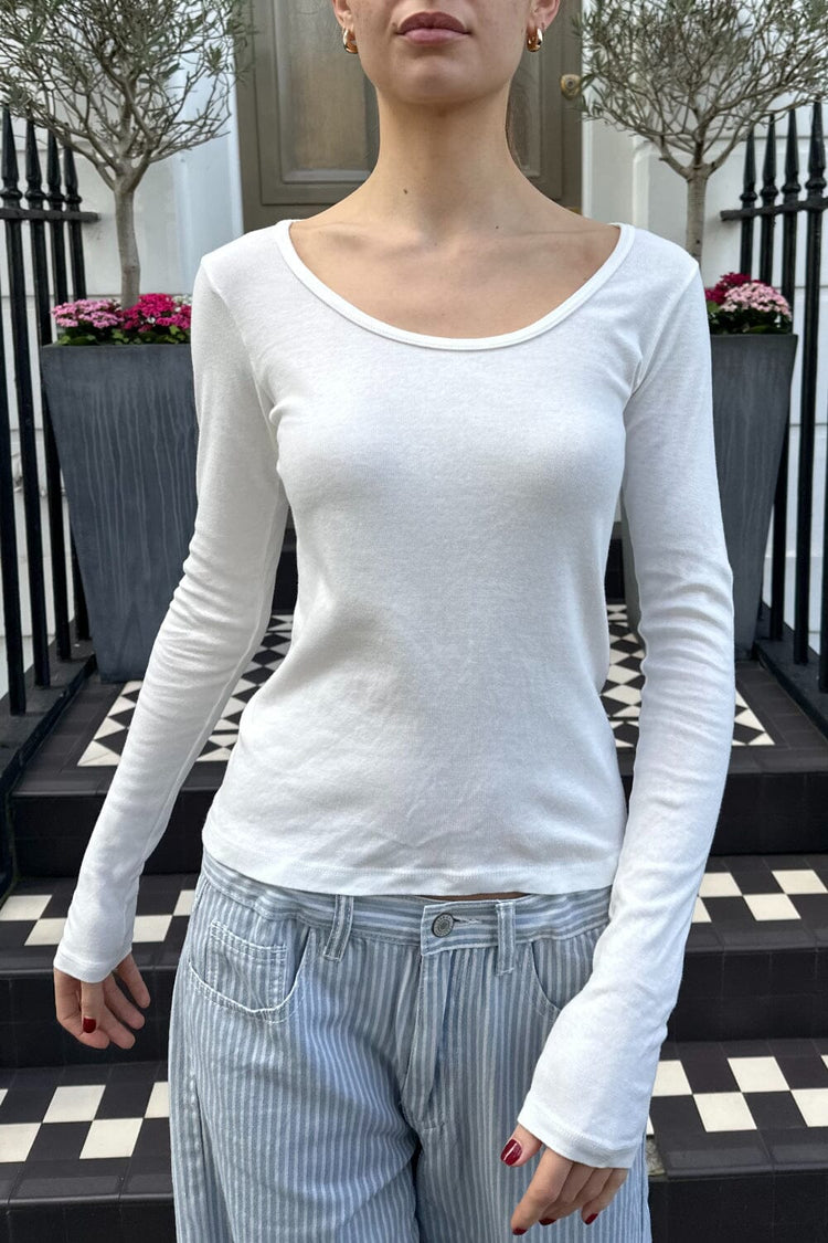 Jillian Basic Top | Natural White / XS/S