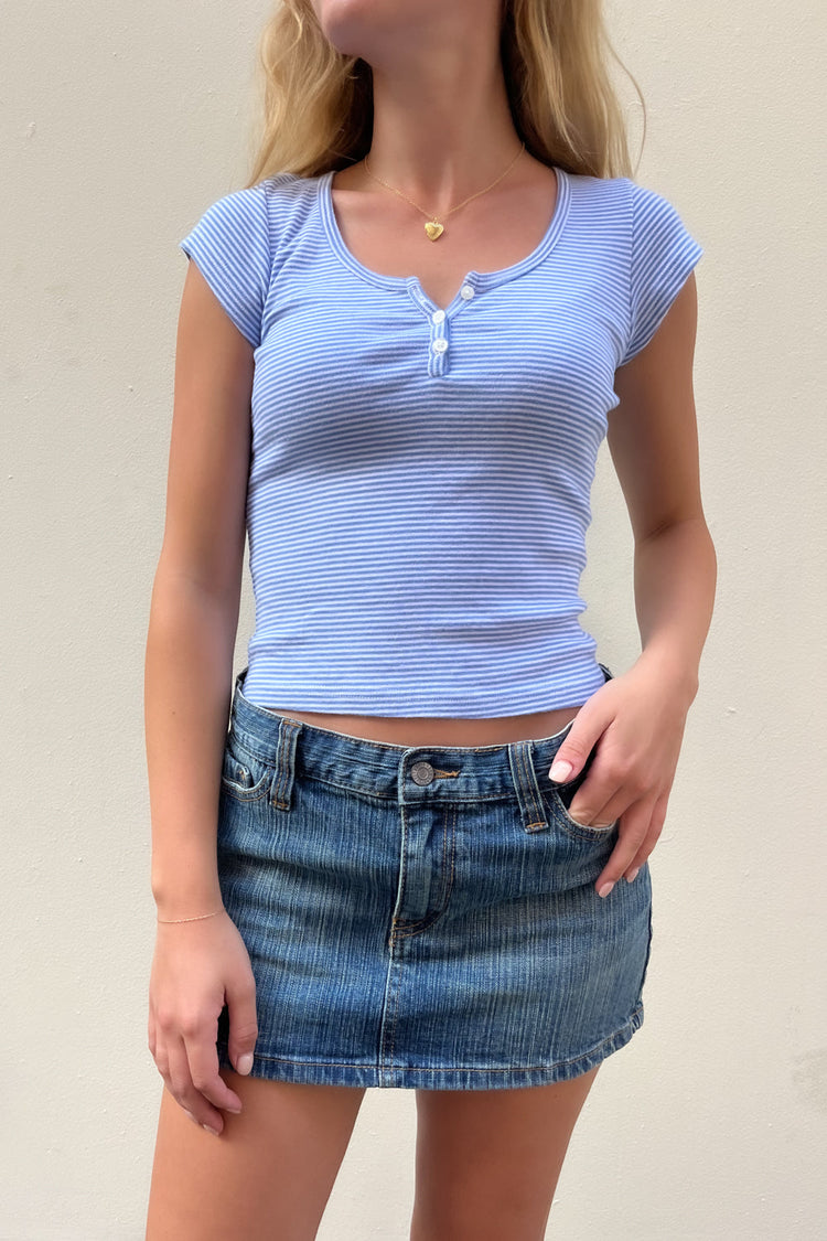 Zelly Stripe Top | Light Blue and White Stripes / XS/S