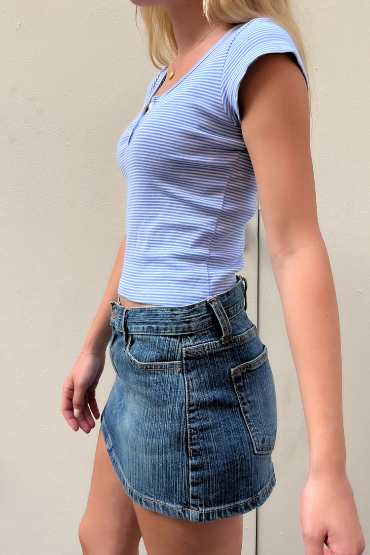 Zelly Stripe Top | Light Blue and White Stripes / XS/S