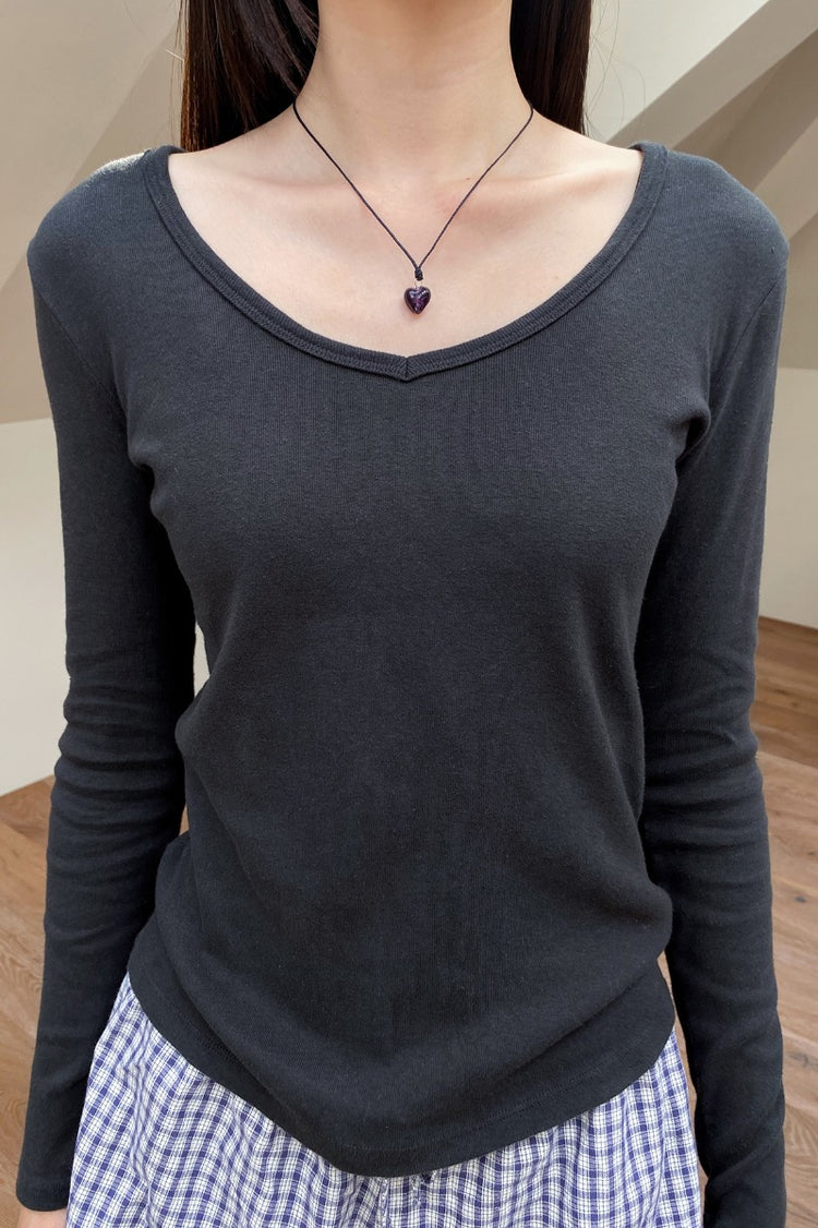 Hailie Long Sleeve Top | Black / S