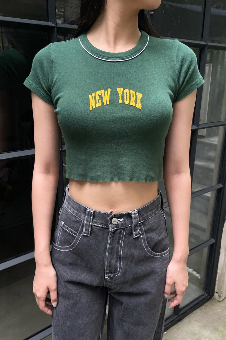 Hailie New York Cropped Top | Green / S