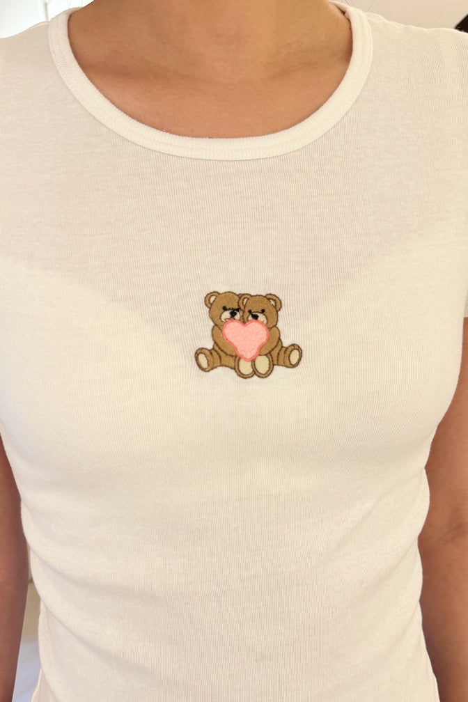 Hailie Bear Love  Top | White / S