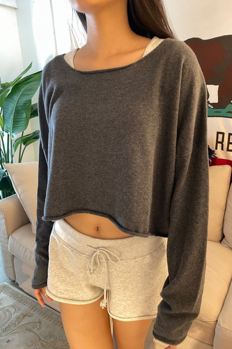 Cameron Cropped Sweater | Dark Gray / Cropped Fit