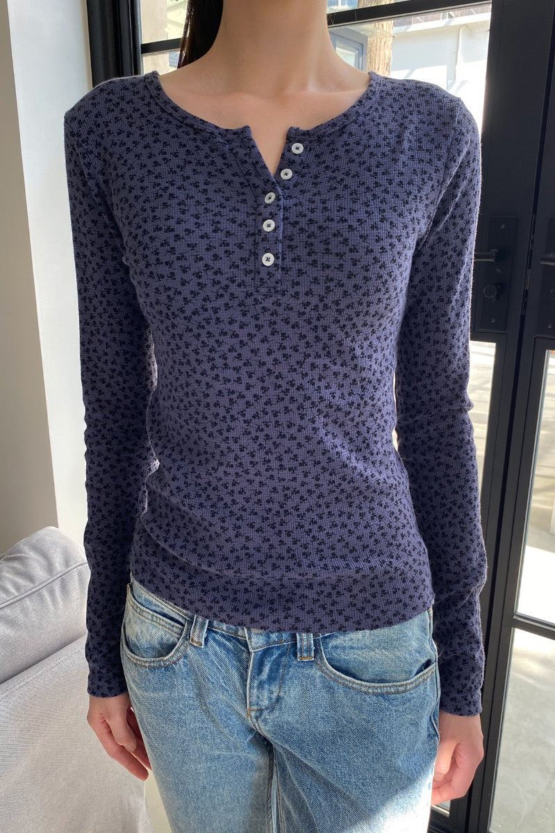 Navy Blue with Black Floral / S