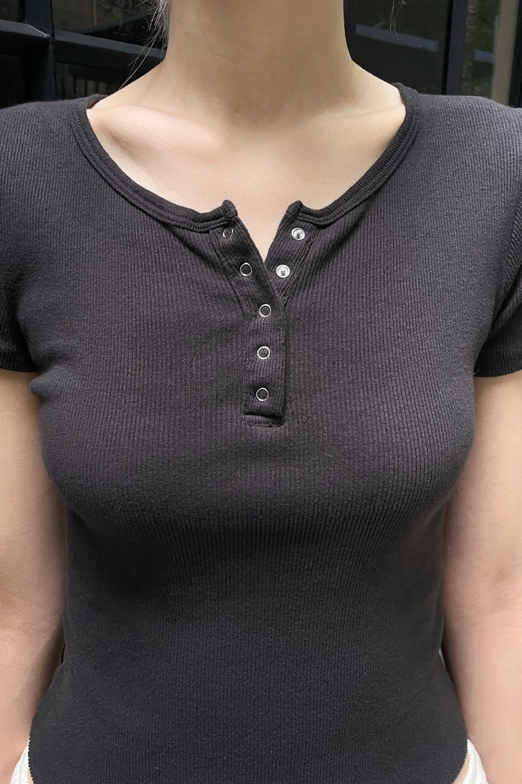 Ahern Short Sleeve Top | Black / S