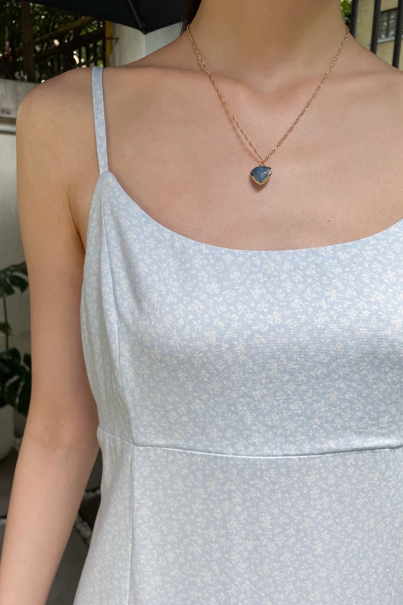 Light Blue and White Flowers / S