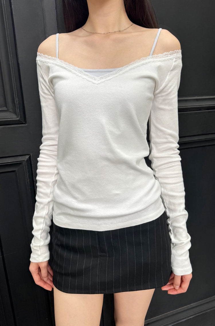 Larissa Long Sleeve Top | White / XS/S