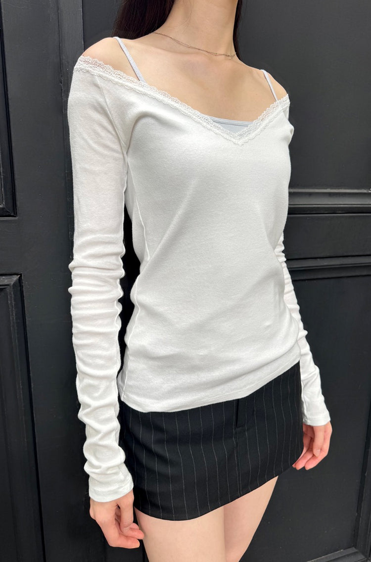 Larissa Long Sleeve Top | White / XS/S