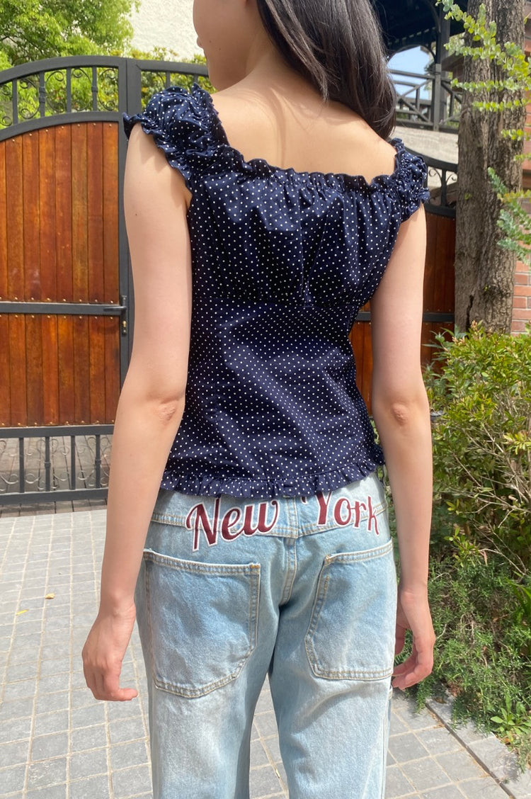 新品 BRANDY MELVILLE ELENA POLKA DOT TOP Brandy Melville Usa-Elena Polka Dot Top