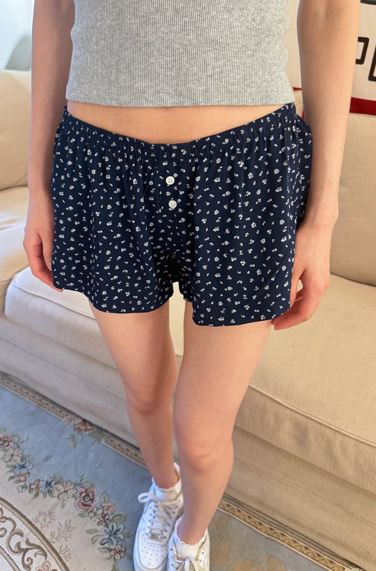 Keira Floral Shorts | Navy With White Floral / XS/S