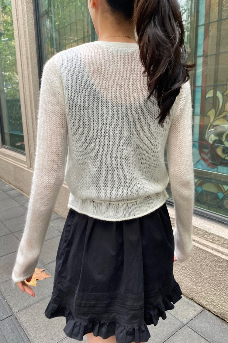 Andi Mohair V-Neck Sweater | Beige / XS/S