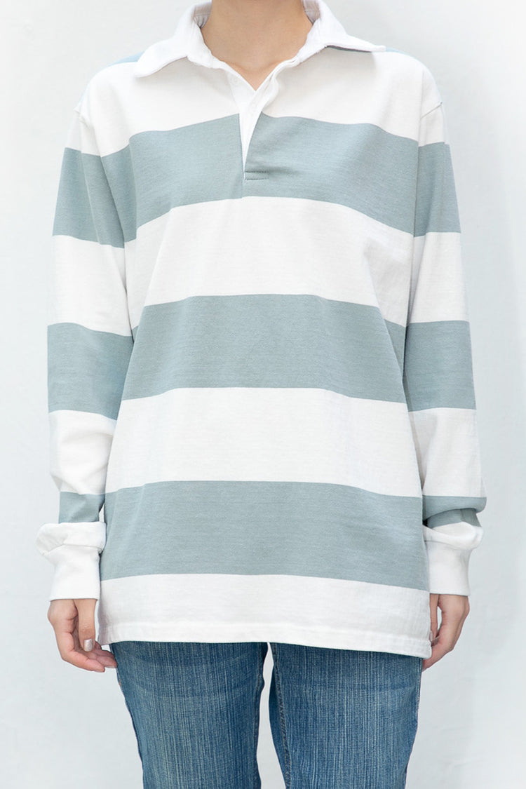 Evelyn Oversize Top | Blue Green Beige Stripe / Oversized Fit