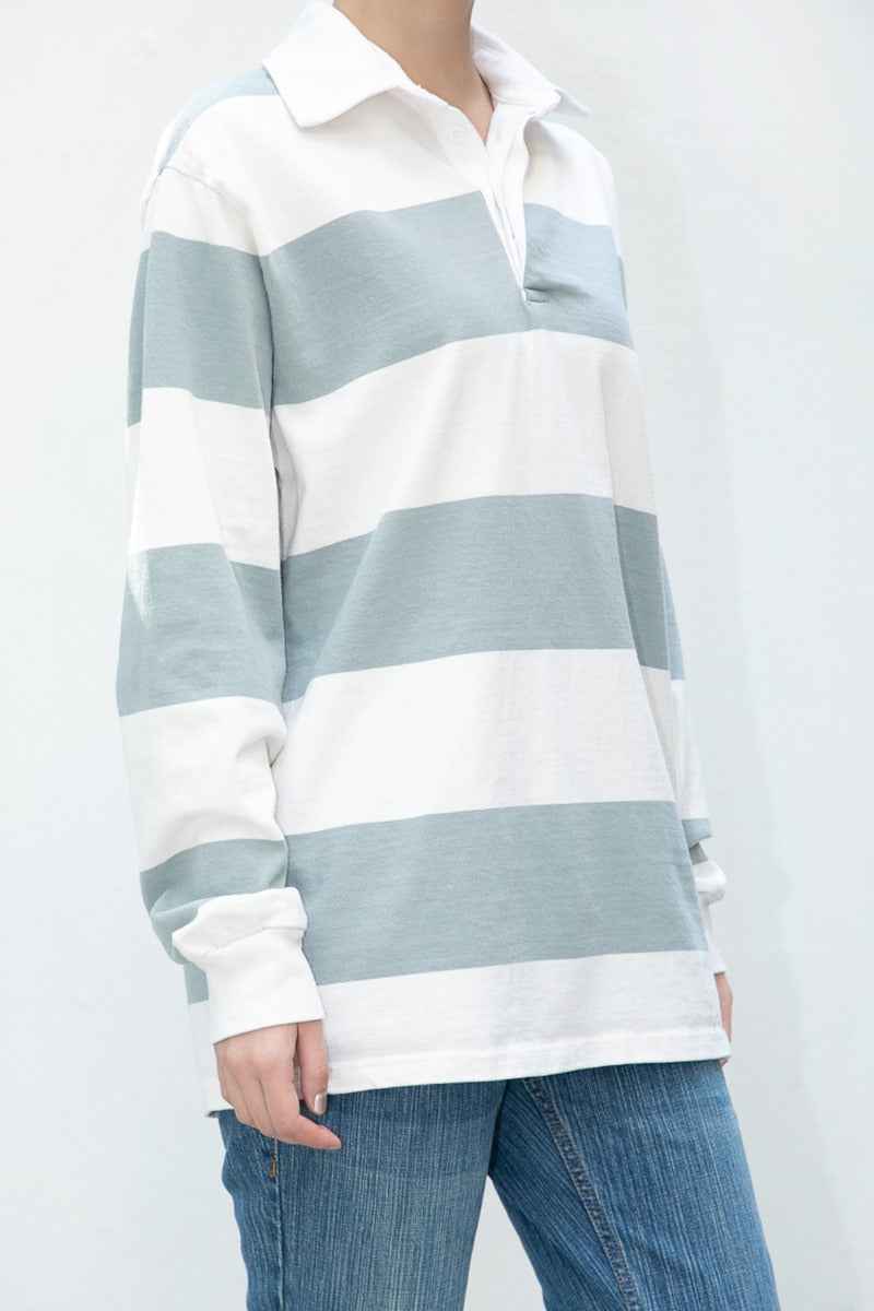 Blue Green Beige Stripe / Oversized Fit